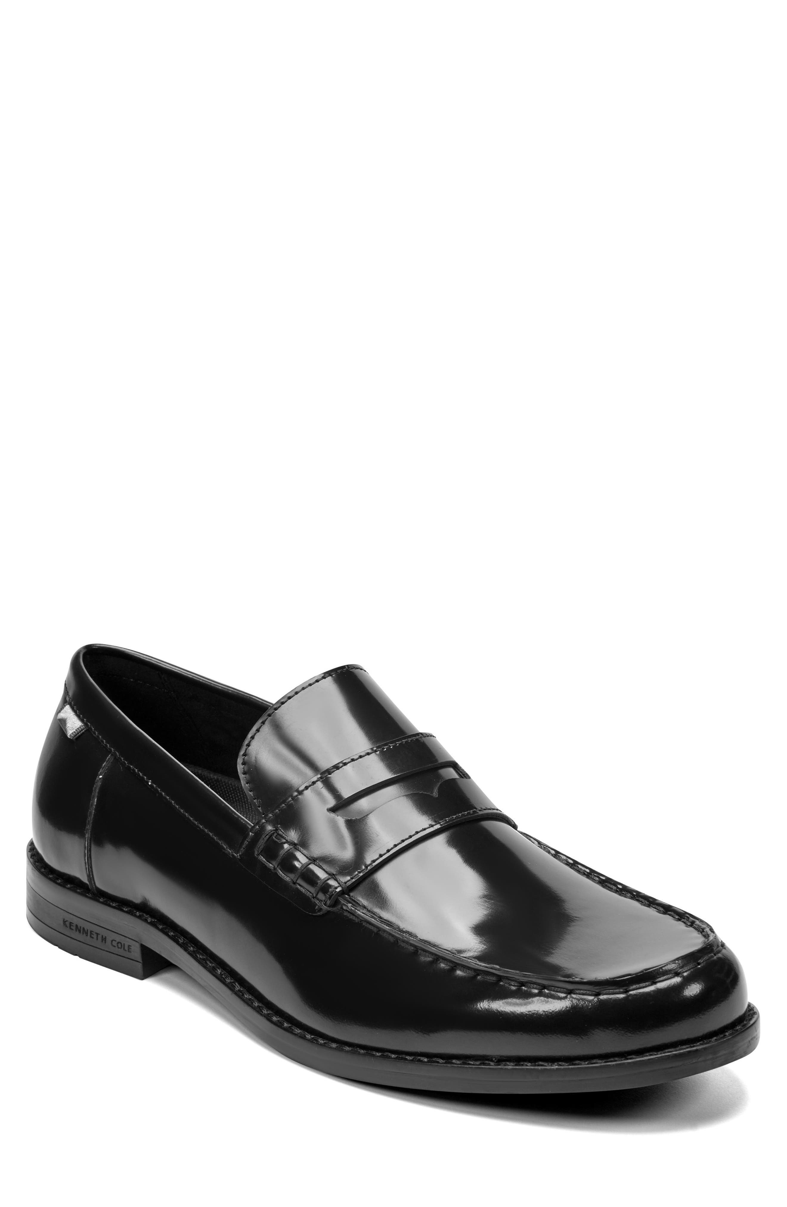 Kenneth Cole New York Paco Leather Penny Loafer, Main, color, Black