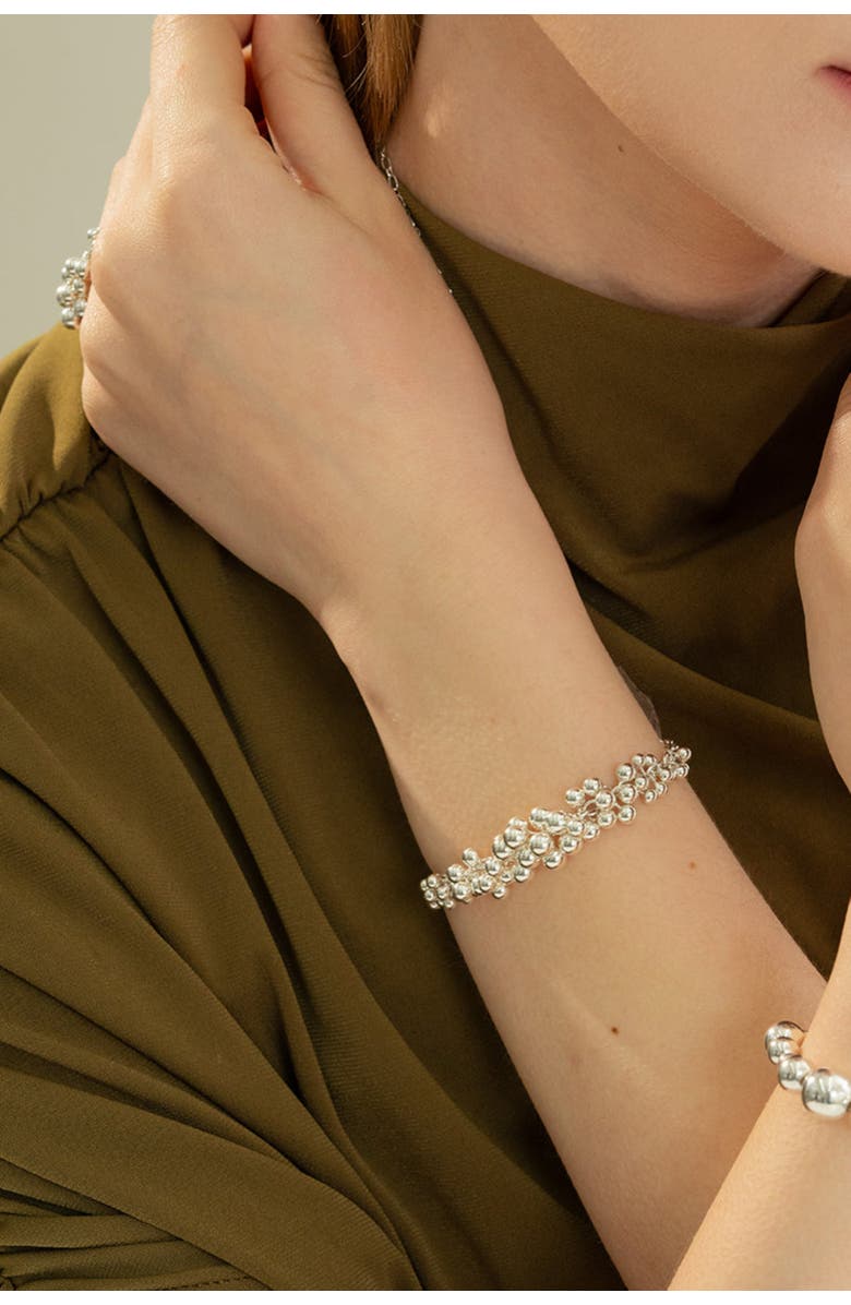 Bearfruit Jewelry Sterling Silver  Vivienne Statement Bouquet Chain Bracelet, Alternate, color, Silver