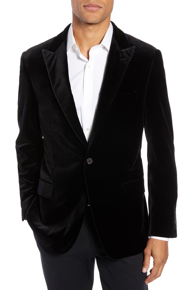 Hickey Freeman Classic Fit Stretch Cotton Velvet Dinner Jacket, Main, color,