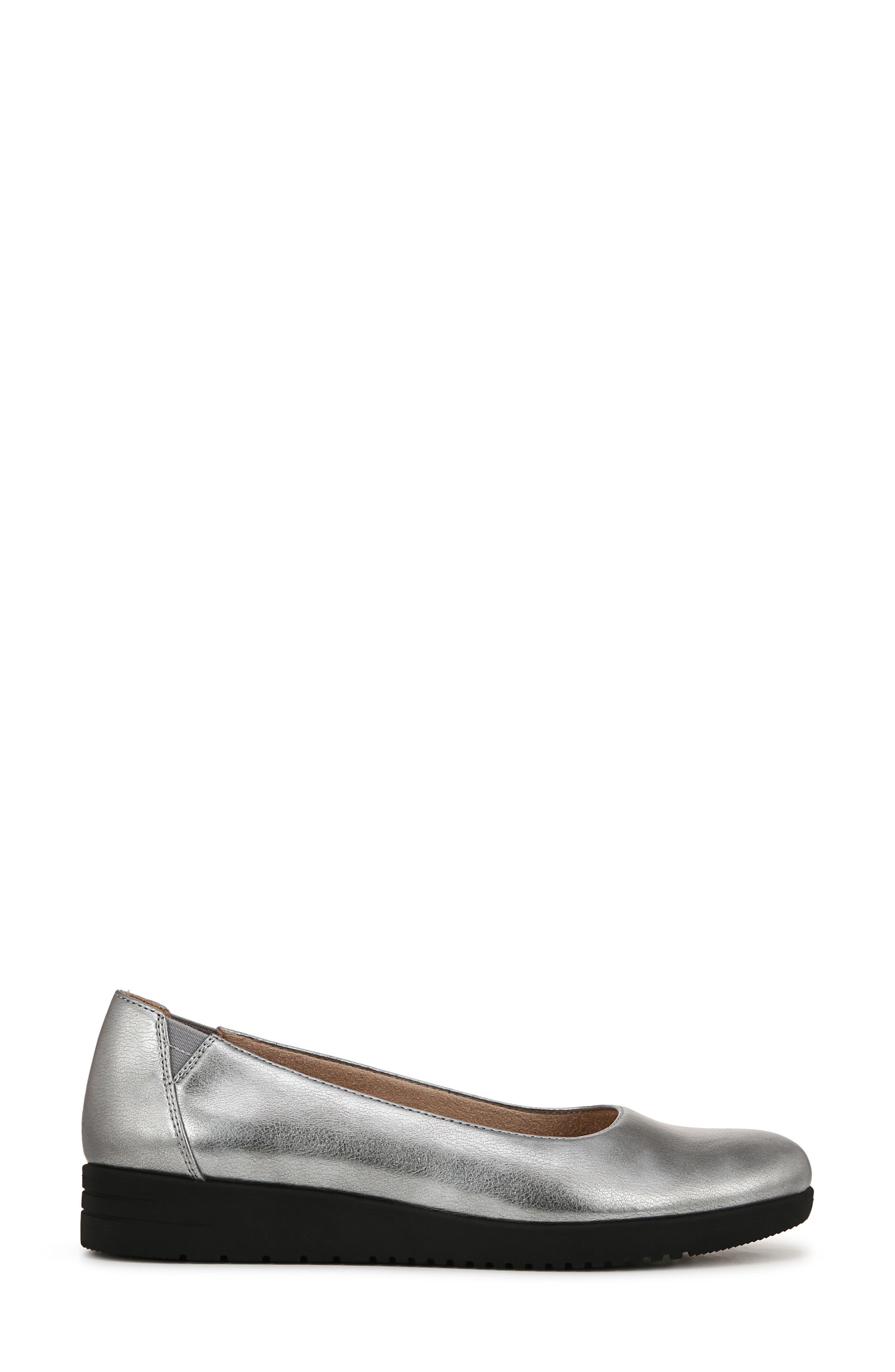 SOUL NATURALIZER Idea Ballet Wedge Slip-On Flat - Wide Width Available, Alternate, color, Pewter Faux Leather