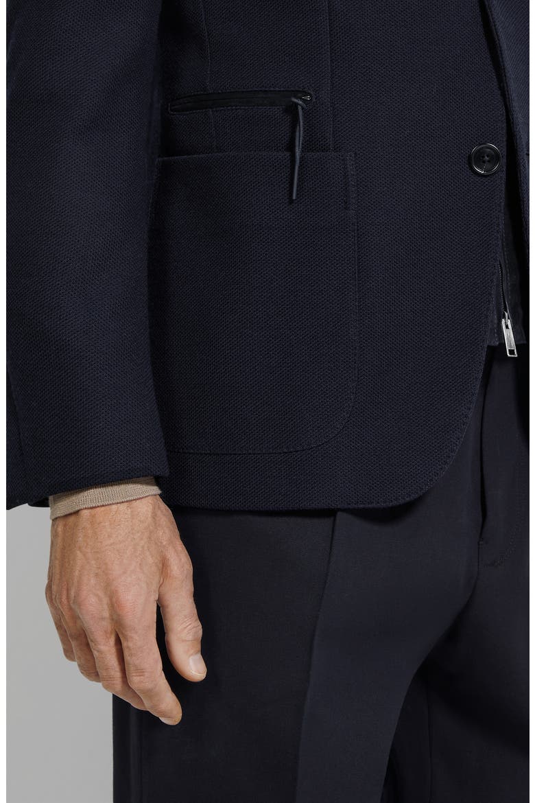 High Performance™ Wool & Cotton Jersey Sport Coat with Detachable Suede Bib, Alternate, color, NAVY BLUE