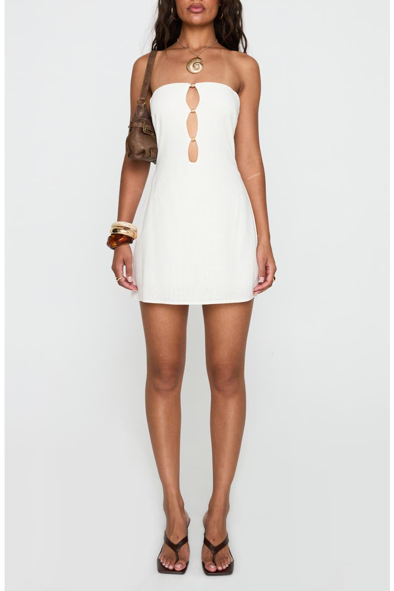 The Motions Strapless Cutout Minidress, Main, color, WHITE