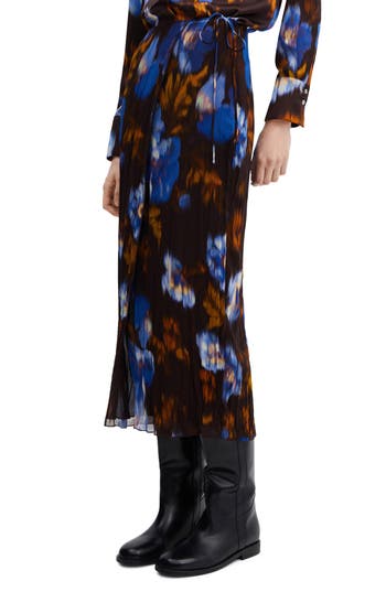 Shop Mango Floral Pleated Wrap Skirt