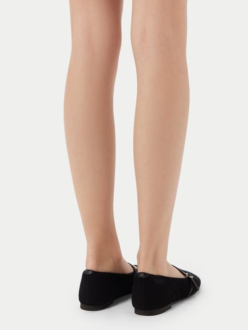 Gobi Mongolian Cashmere Wool Cashmere Knitted Ballet Flats In Black