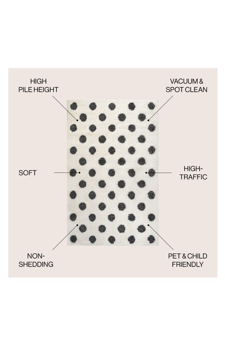 JONATHAN Y Pere Modern Charcoal Dot Shag Area Rug, Alternate, color, White/Gray