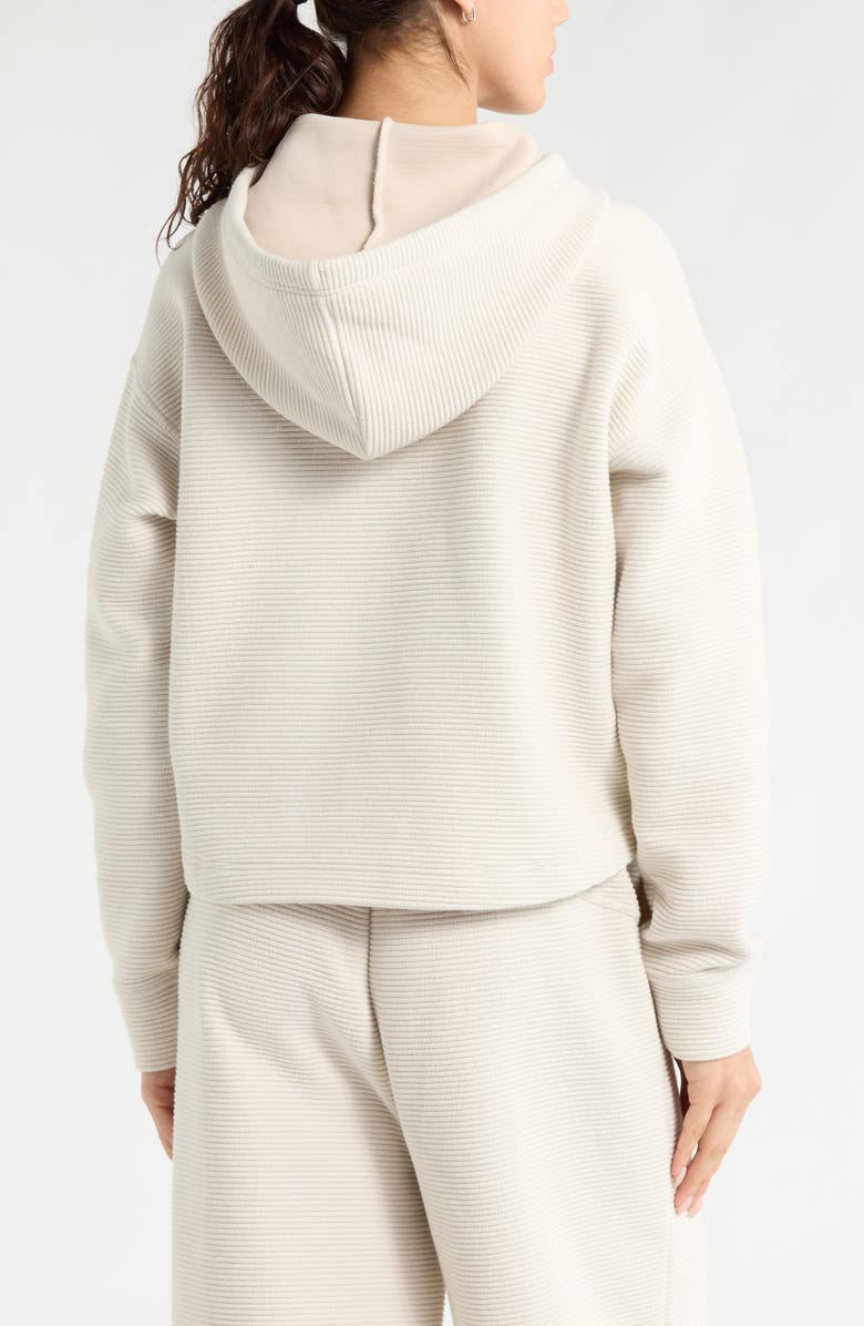 Zella Ottoman Cotton Blend Ribbed Hoodie, Alternate, color, Grey Moonbeam