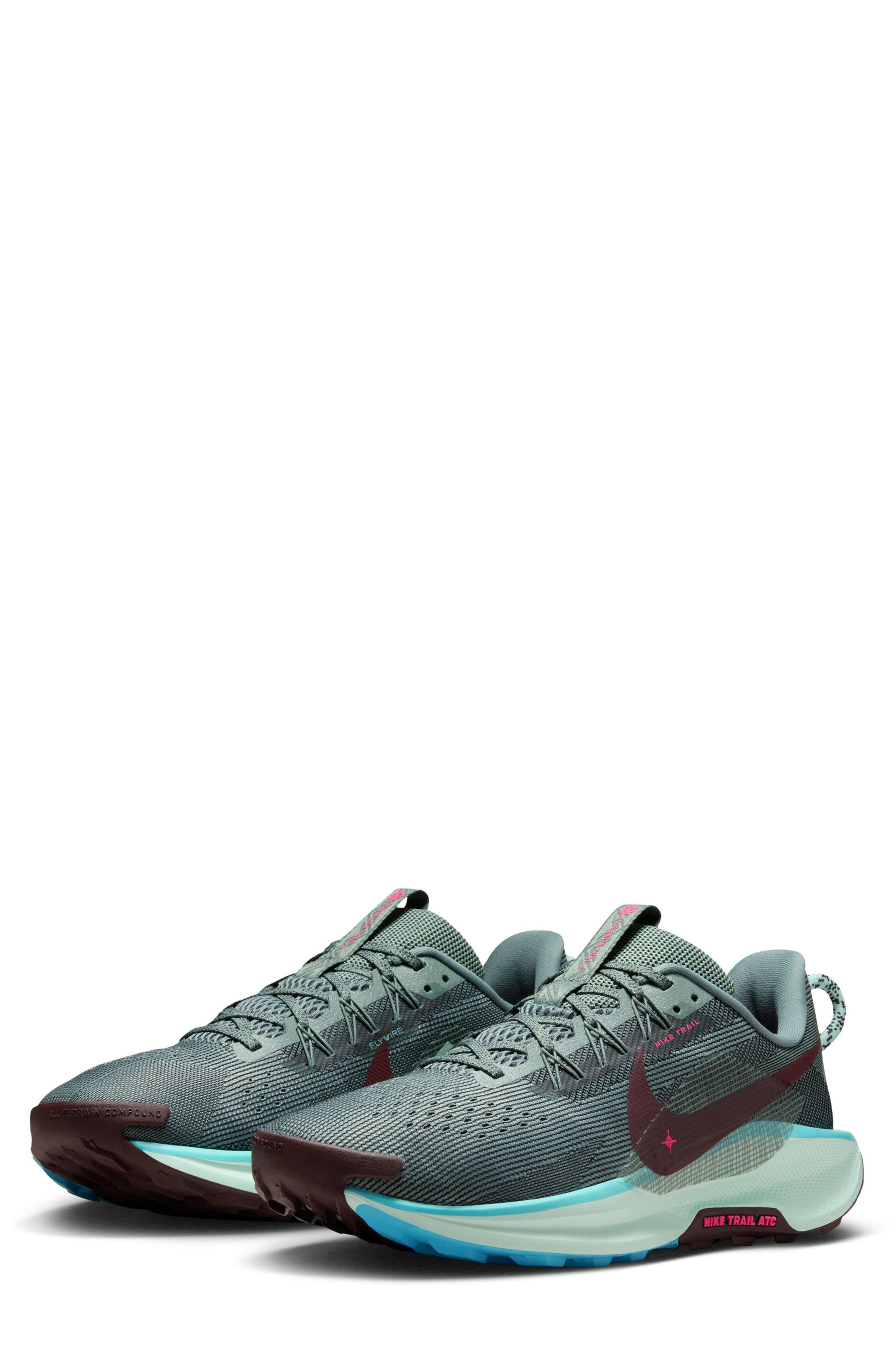 ReactX Pegasus Trail 5 Running Shoe, Main, color, CLAY GREEN/ BURGUNDY CRUSH
