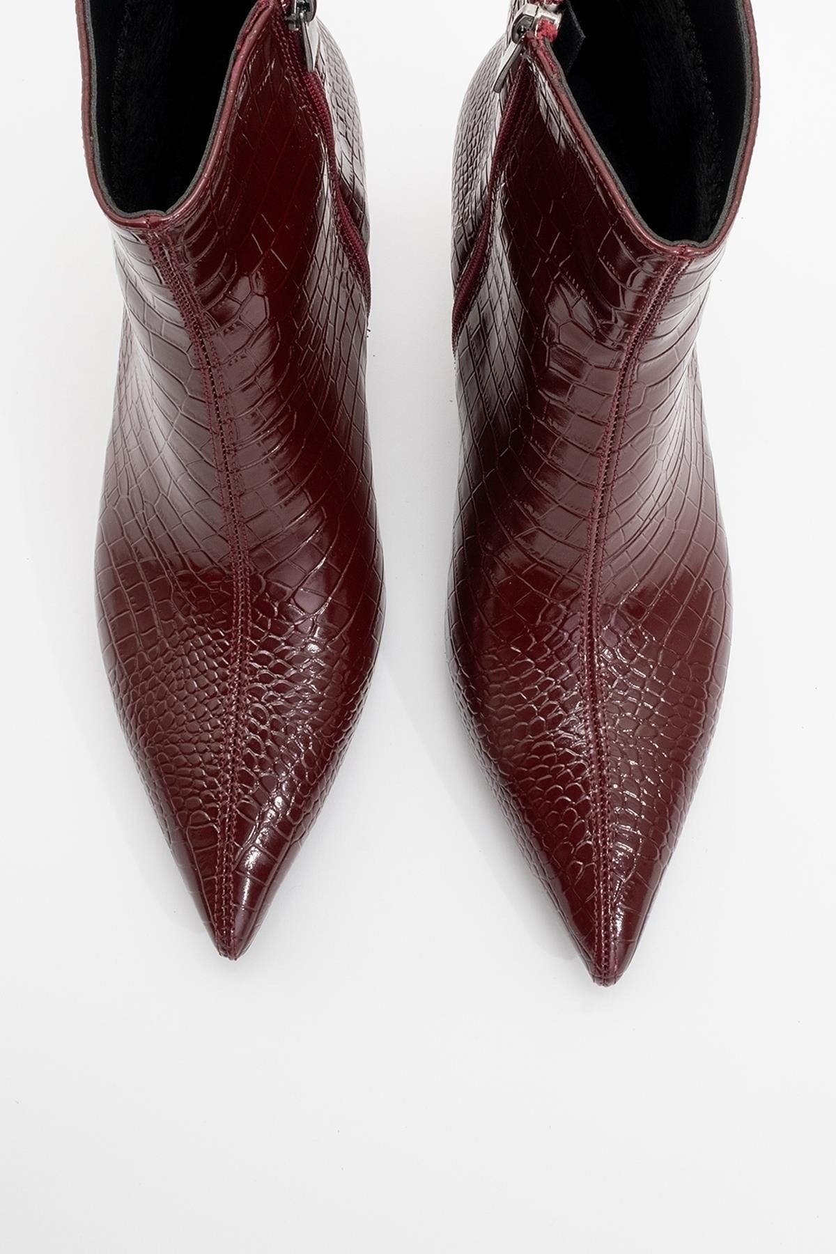 Noya Stiletto Boot, Alternate, color, Burgundy Patent Faux Leather