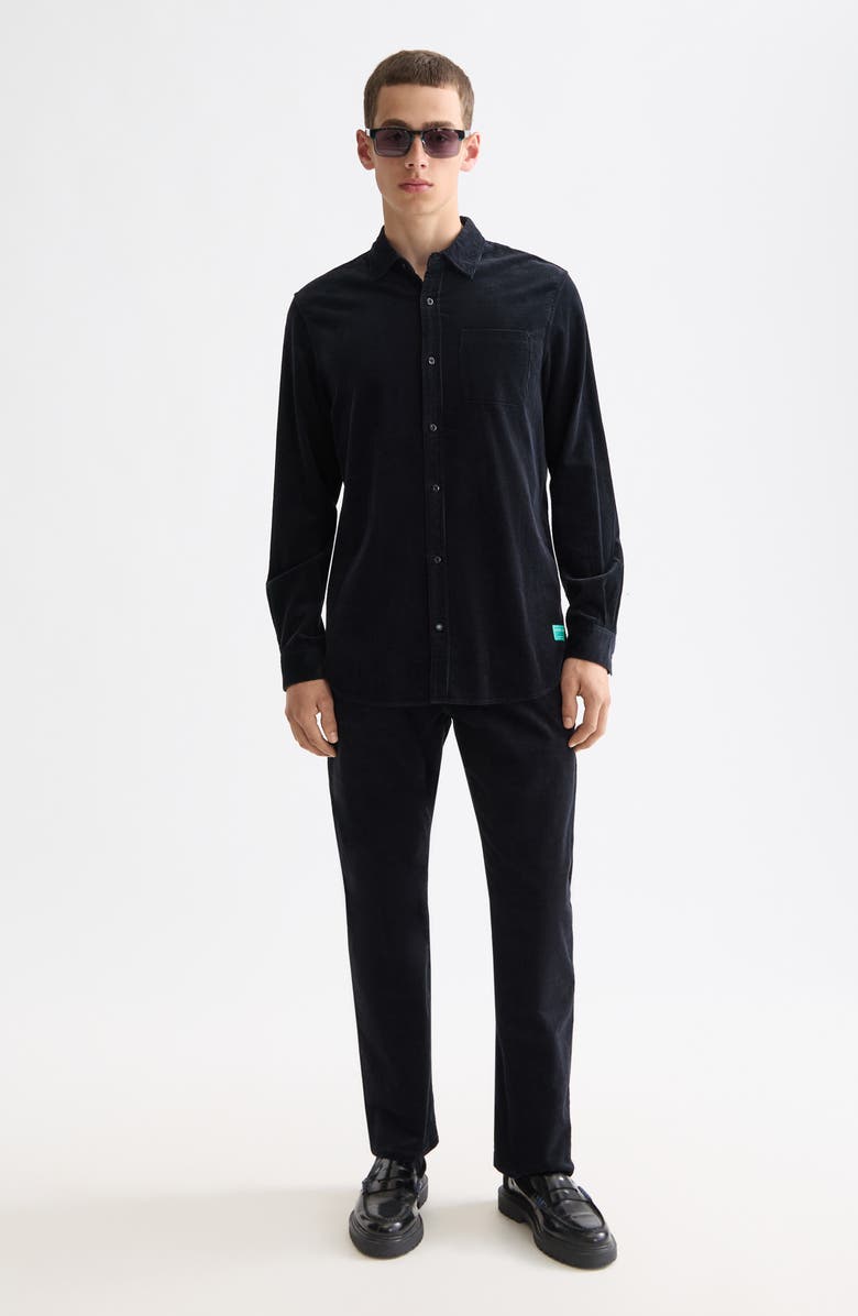 Scotch & Soda Regular Fit Cotton Corduroy Button-Up Shirt, Alternate, color, Meteorite