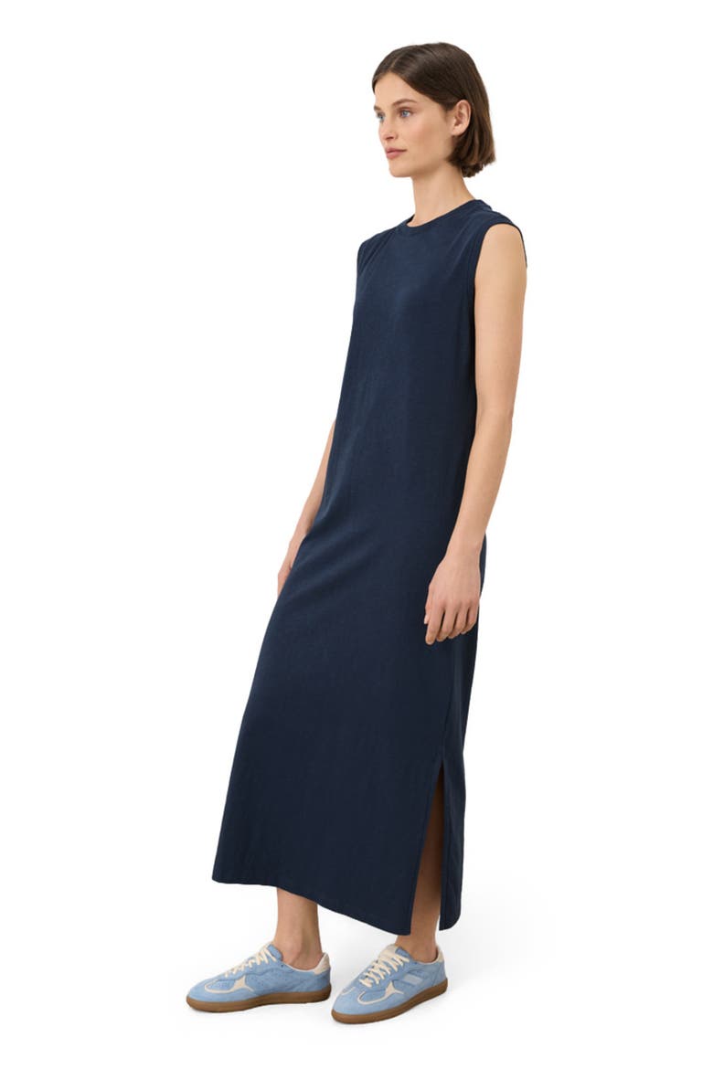 Organic Cotton Soft-Slub Essential Muscle Tee Maxi Dress, Alternate, color, Navy