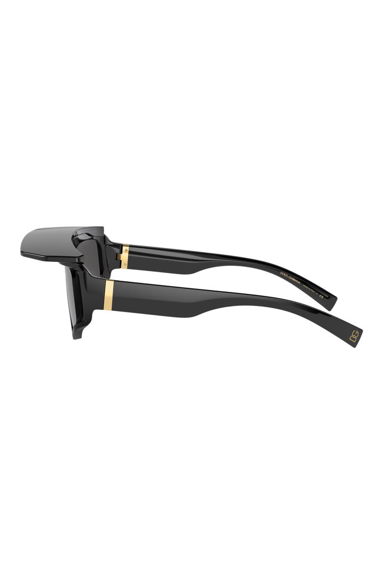 146mm Rectangular Sunglasses, Alternate, color, BLACK