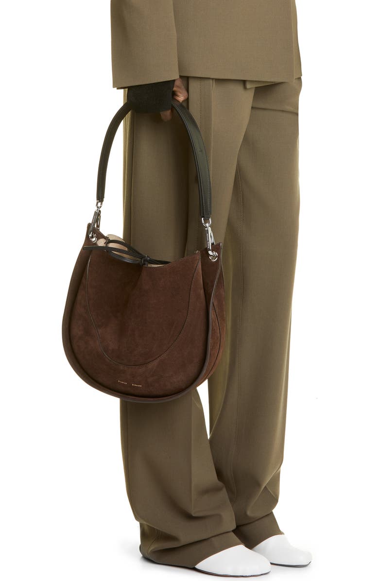 Proenza Schouler Arch Suede Shoulder Bag, Alternate, color,