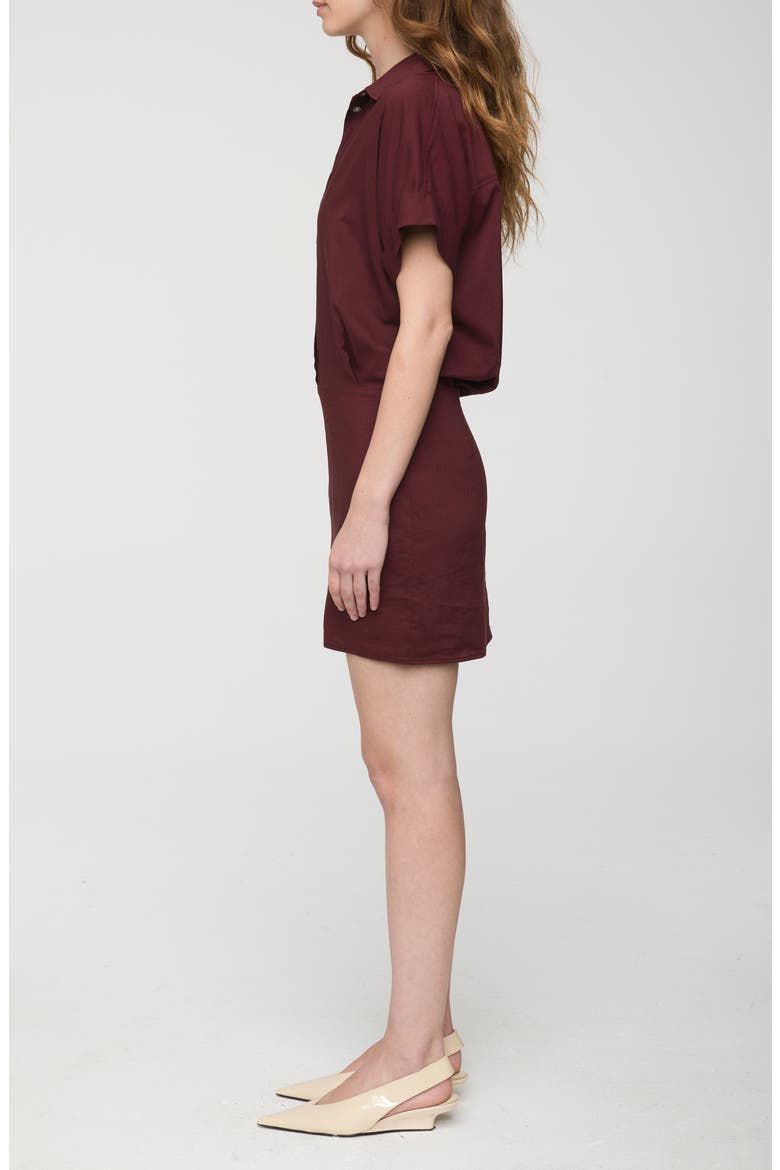 Blythe Stretch Cotton Mini Shirtdress, Alternate, color, CABERNET