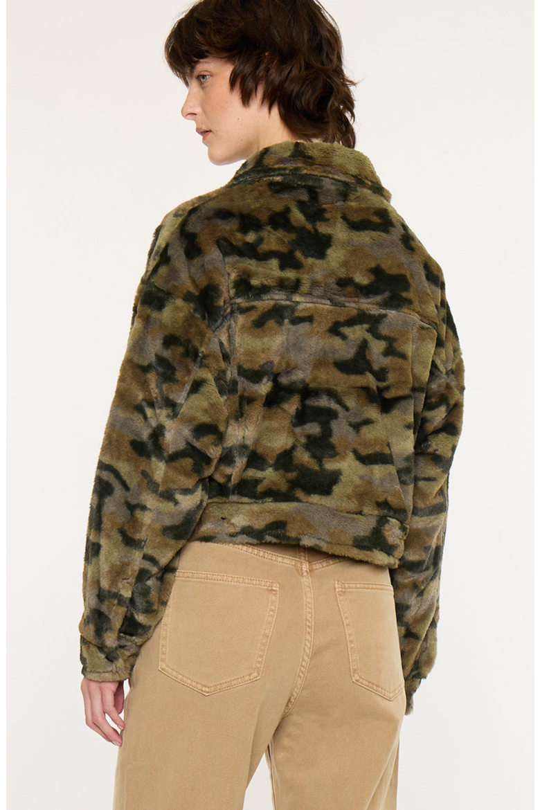 Jax Faux Fur Camo Jacket, Alternate, color, Camouflage