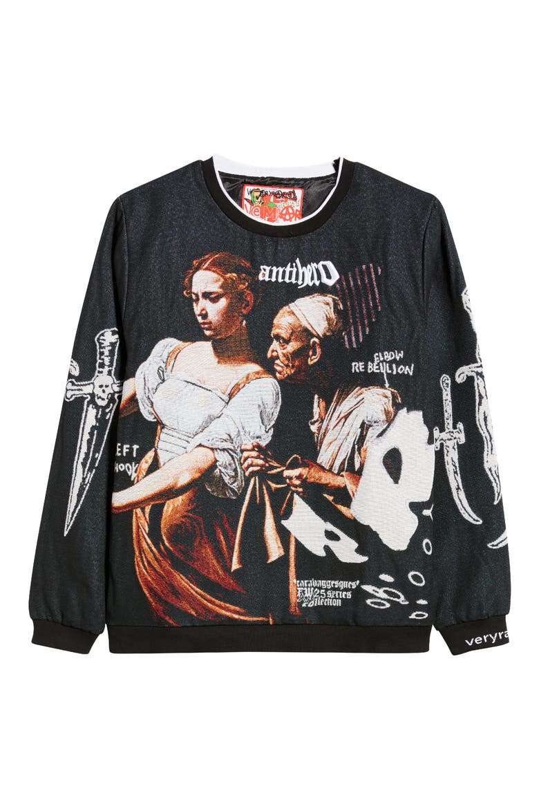 Antihero Judith Jacquard Sweatshirt, Alternate, color, BLACK