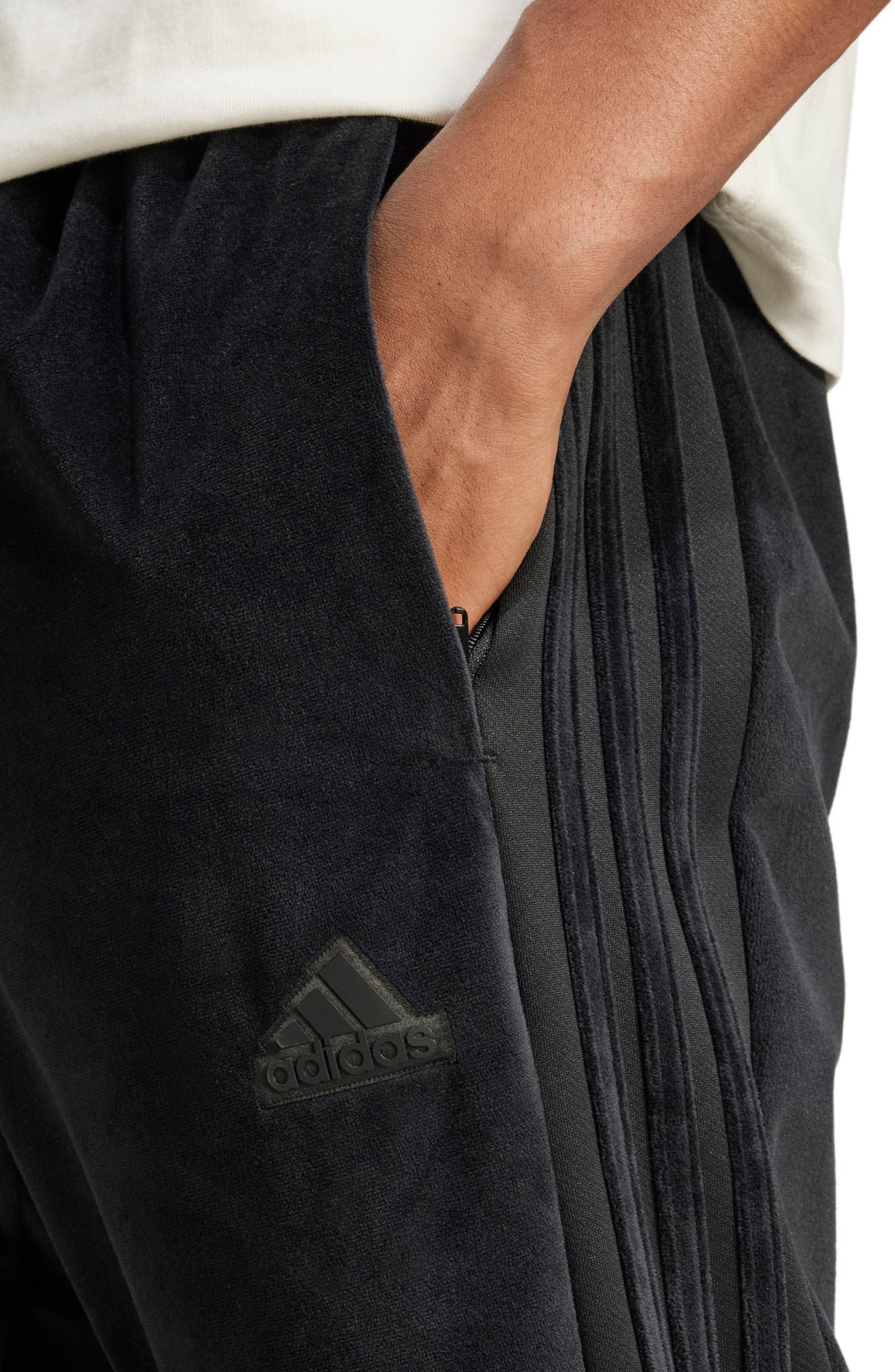 adidas velour cuffed track pant