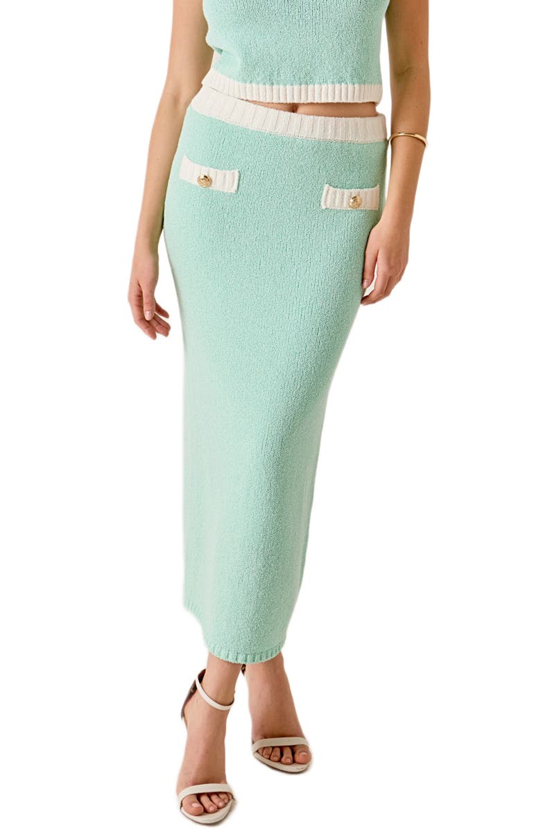 MARSY Knit Maxi Skirt, Main, color, Mint Combo