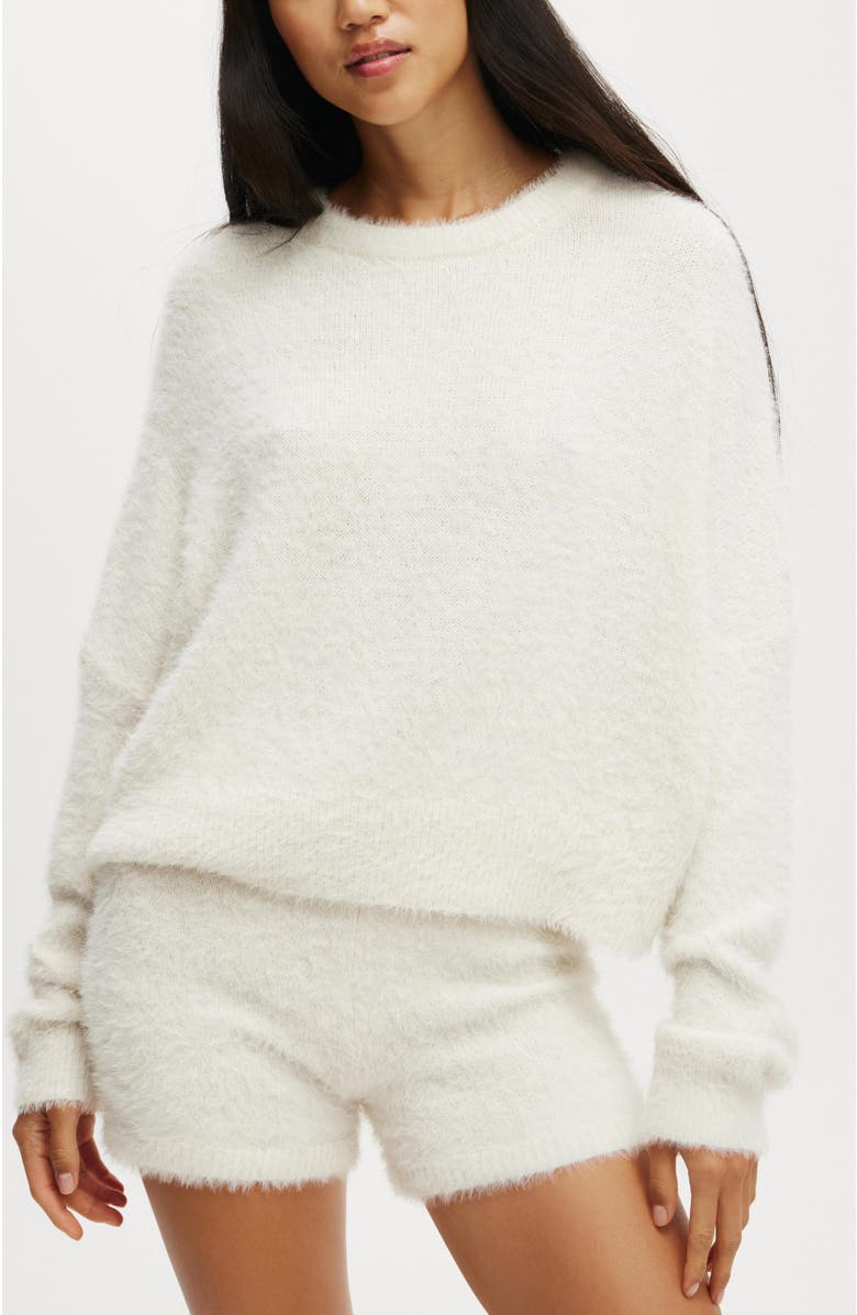 COTTON ON BODY Women's Novelty Knitted Jumper, Main, color, Coconut Milk Fluffy