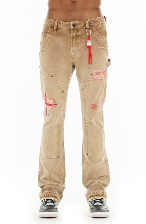 Lenny 603 Carpenter Bootcut Jeans (Khaki Canvas) (Regular & Big)