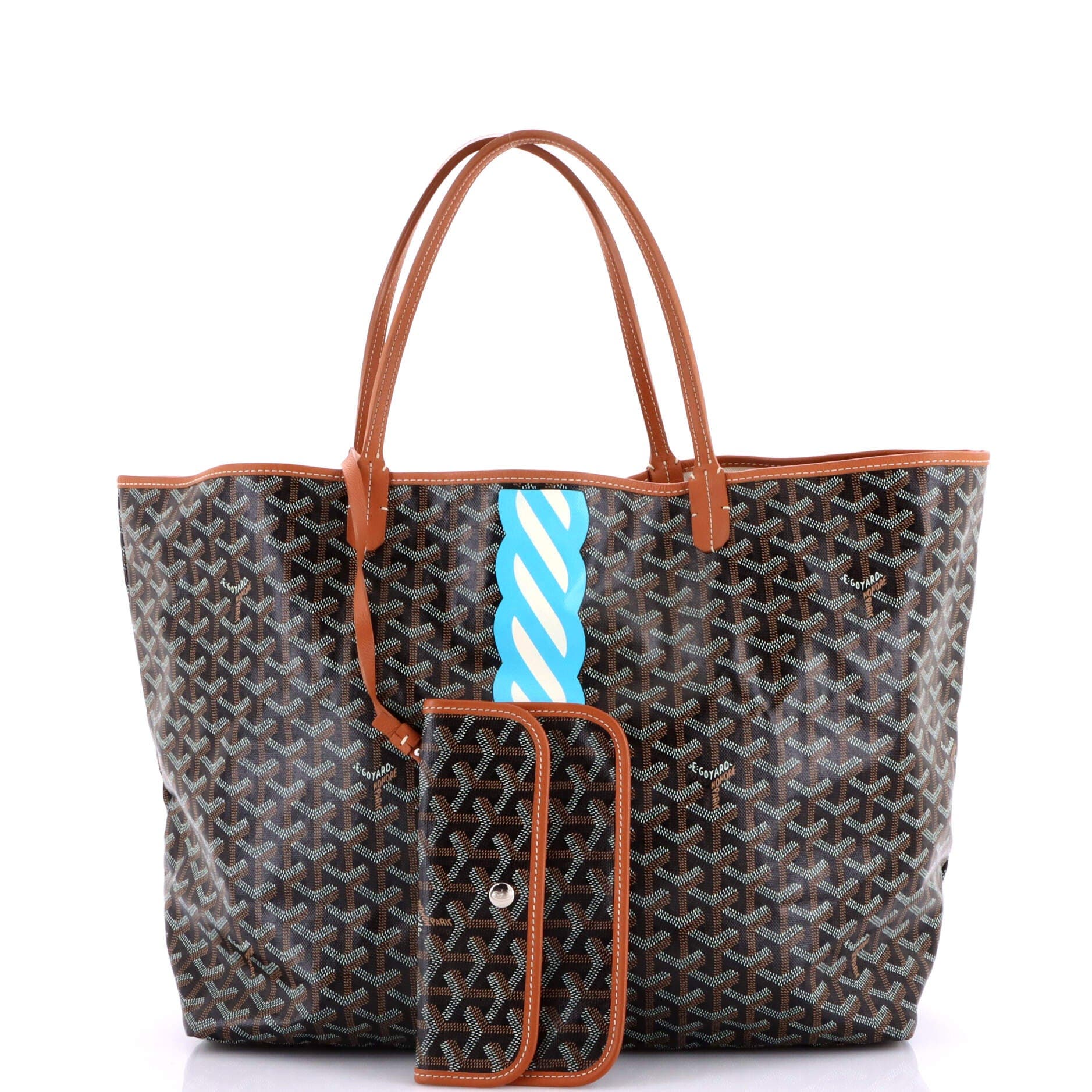 Pre-Owned Goyard Saint Louis Tote Printed Coated Canvas GM, Alternate, color, Brown