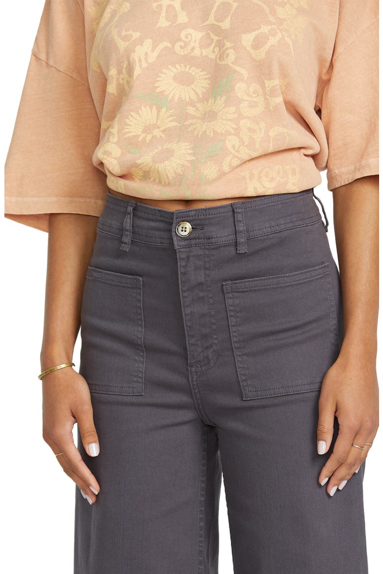 Free Spirit Stretch Cotton Crop Wide Leg Pants, Alternate, color, BLACK SANDS