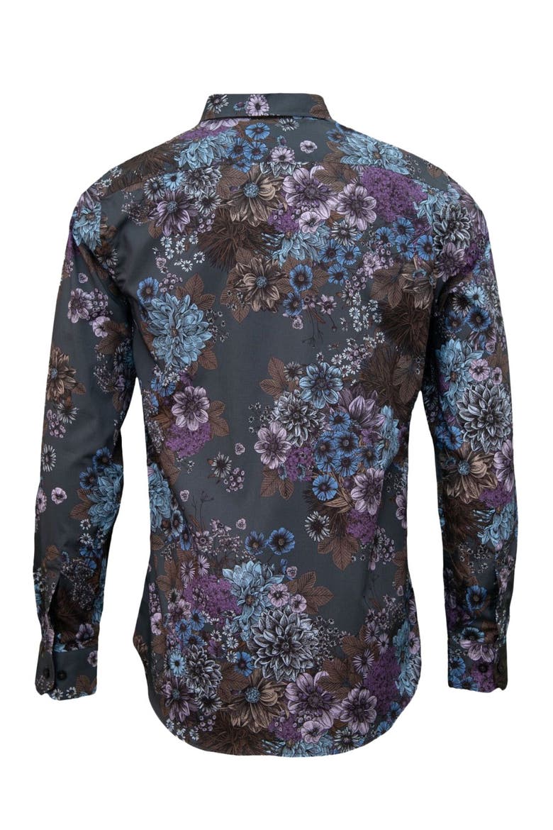 Nicoli Button-Up Shirt, Alternate, color, Marco Floral Charcoal