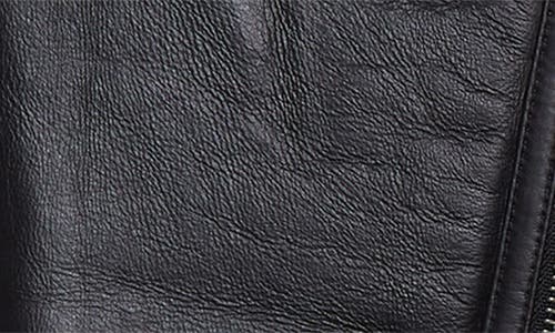 Altuzarra Shaeffer Leather & Genuine Shearling Aviator Jacket In Black