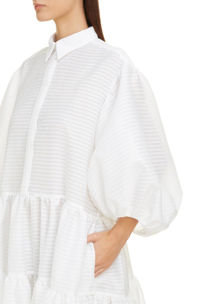 Cecilie Bahnsen Amy Tiered Midi Shirtdress, Alternate, color, 