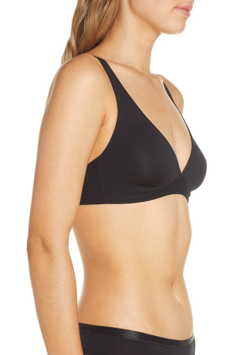Hanro Cotton Sensation Soft Cup Bra, Alternate, color, Black 019