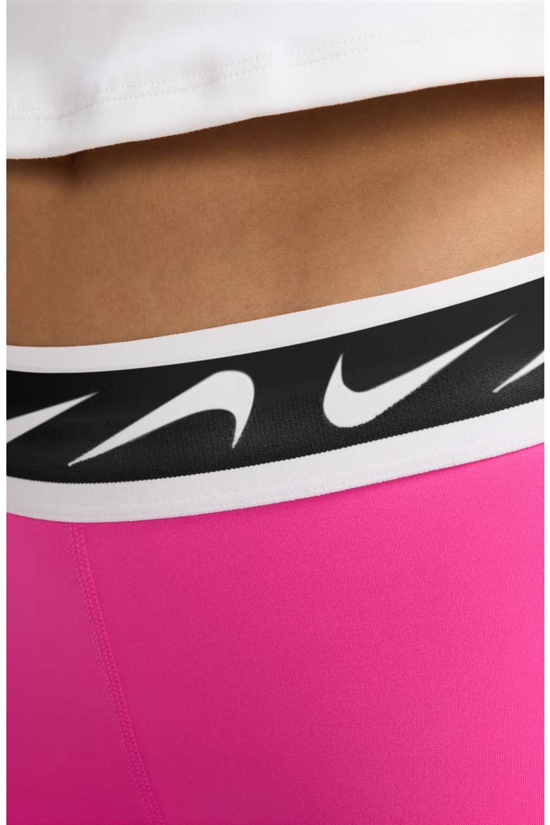Kids' Dash Dri-FIT Leggings, Alternate, color, LASER FUCHSIA/ WHITE