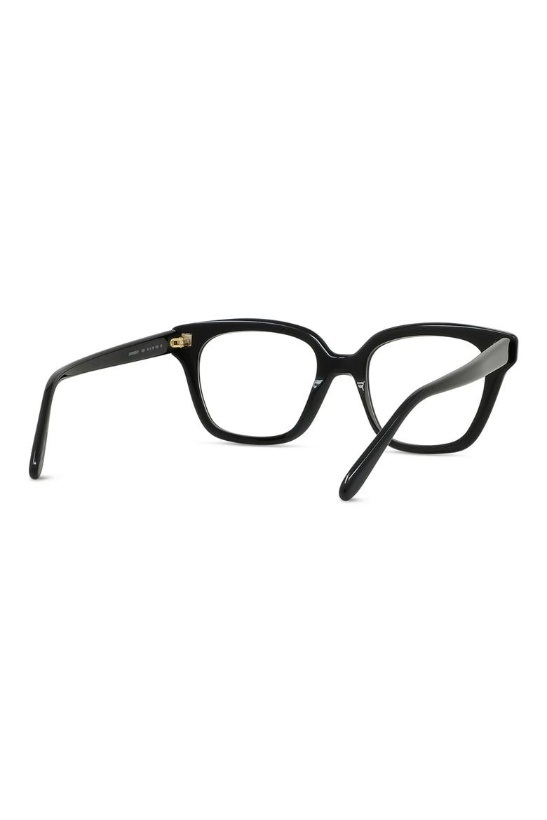 Slim 51mm Geometric Optical Glasses, Alternate, color, SHINY BLACK