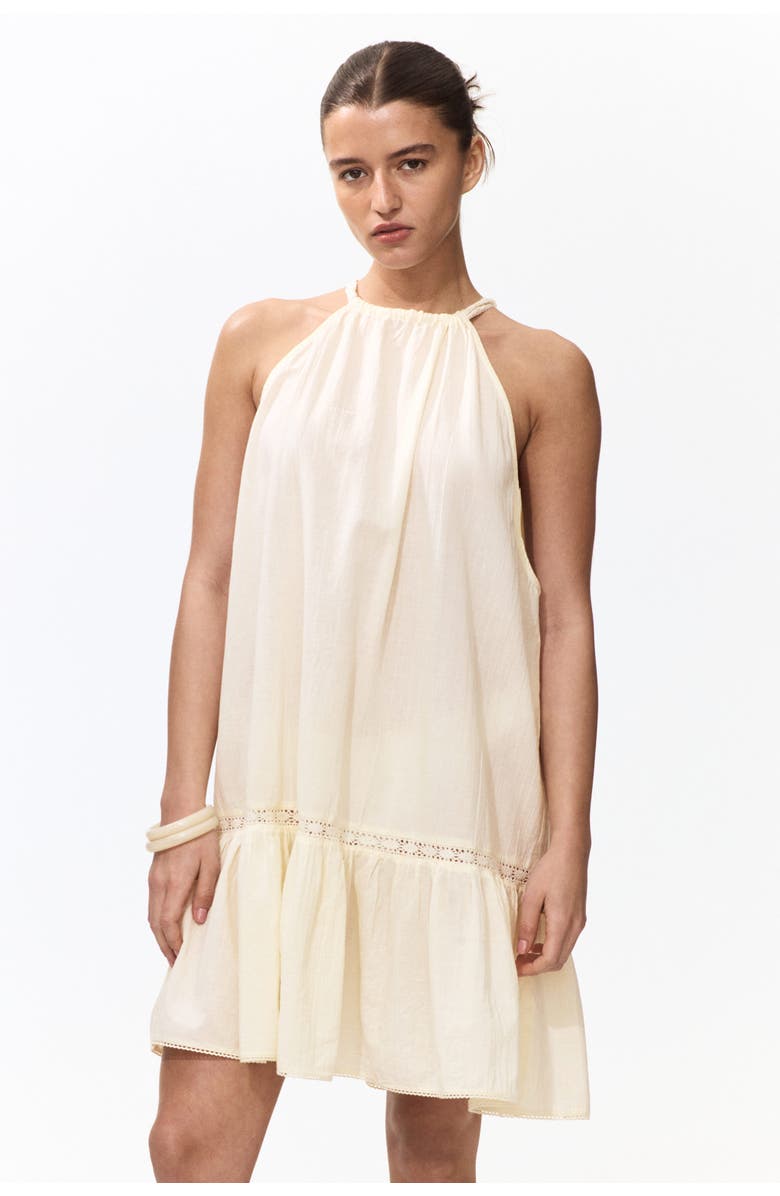 H&M Sleeveless Cotton Beach Dress, Alternate, color, Light Yellow