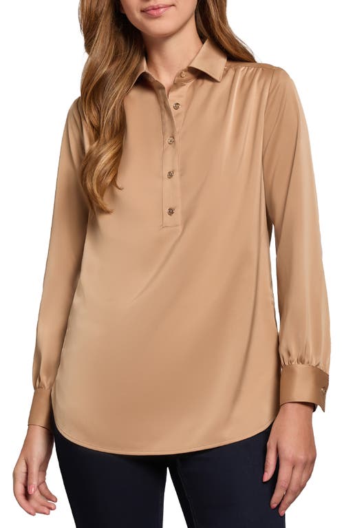 Jones New York Side Button Popover Tunic Top In Praline