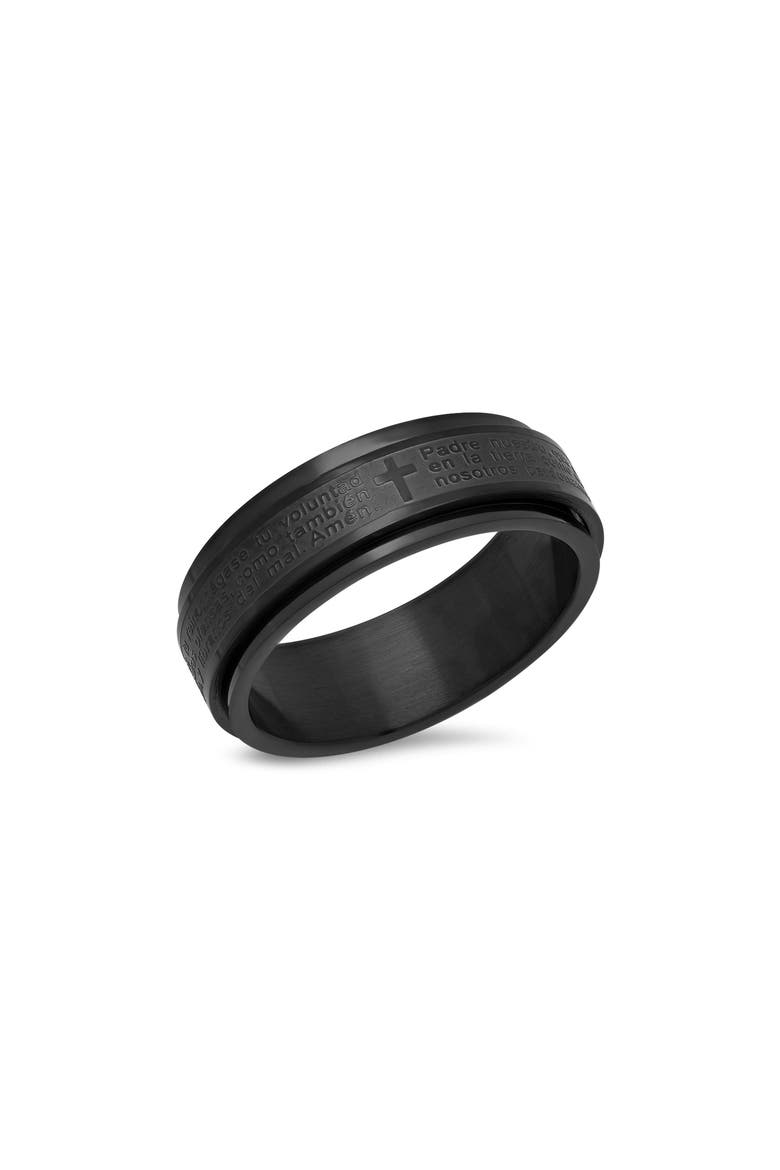 Men's Spanish Prayer Ring, Main, color, BLACK