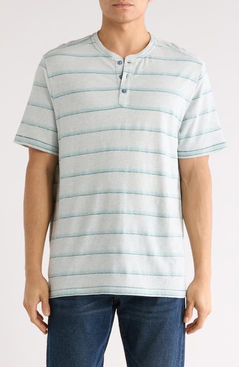Soleil Stripe Short Sleeve Henley