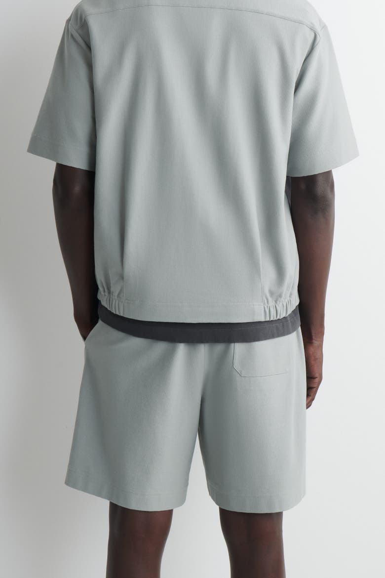 Elasticated Cotton-piqué Shorts, Alternate, color, GRAY