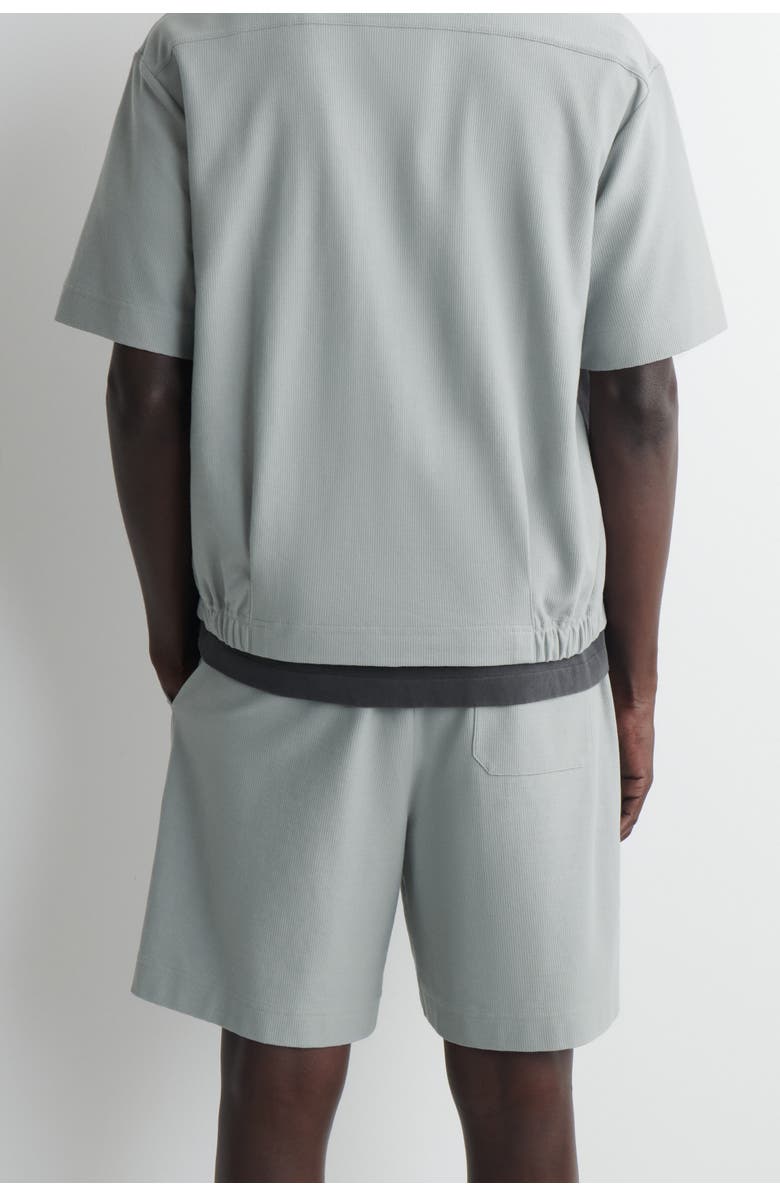 COS Elasticated Cotton-piqué Shorts, Alternate, color, Gray