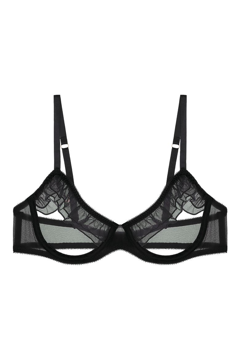 Odette Open Cup Underwire Bra, Main, color, NOIR