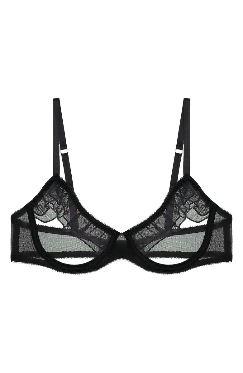 JOURNELLE Odette Open Cup Underwire Bra, Main, color, Noir