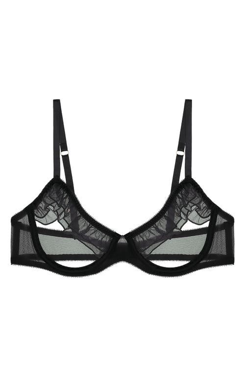 JOURNELLE Odette Open Cup Underwire Bra in Noir at Nordstrom, Size Small