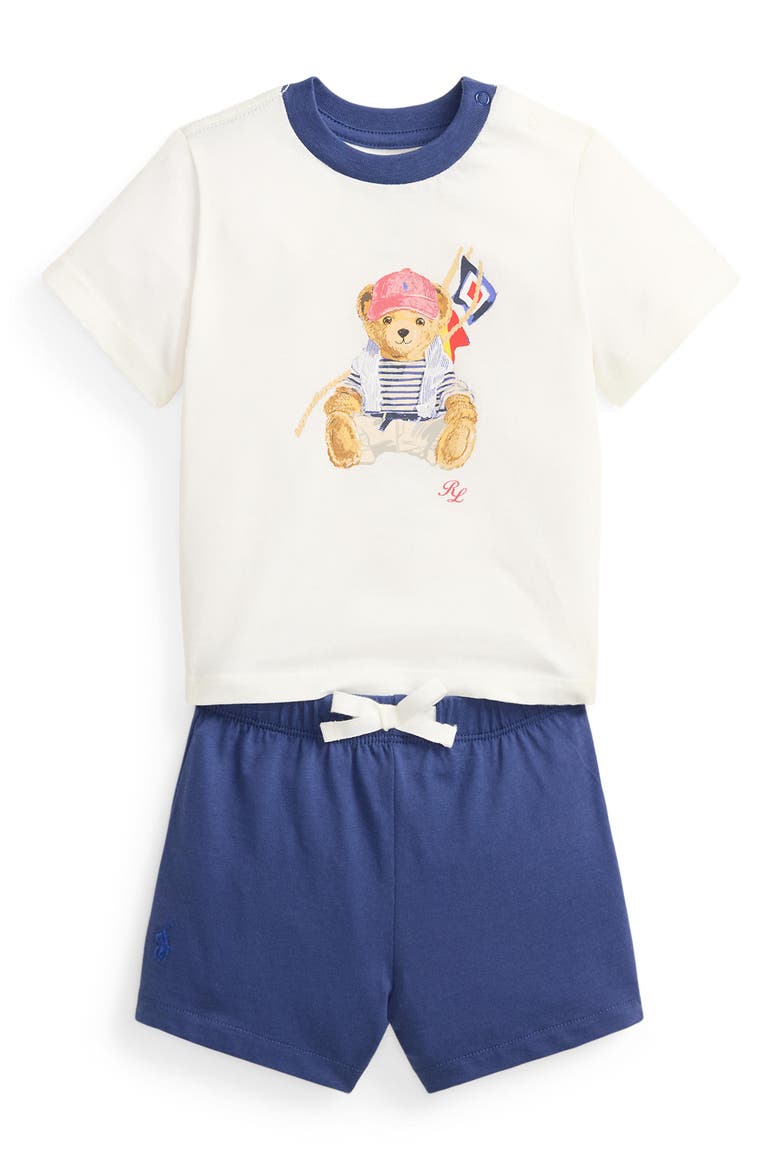 Cotton Jersey T-Shirt & Shorts Set, Main, color, DECKWASH WHITE