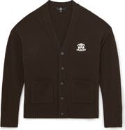 Reiss Morris Embroidered Wool Cardigan