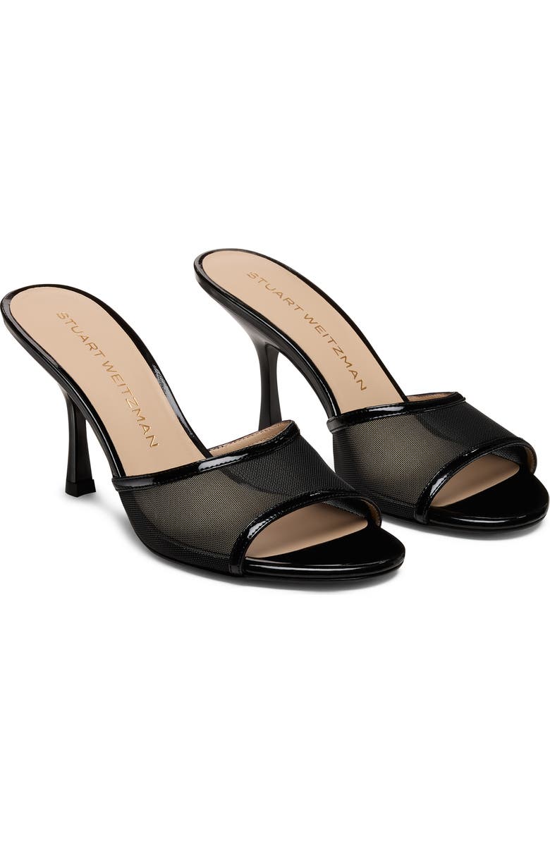Stuart Weitzman Bareitall Shine Mesh Sandal, Alternate, color, Black