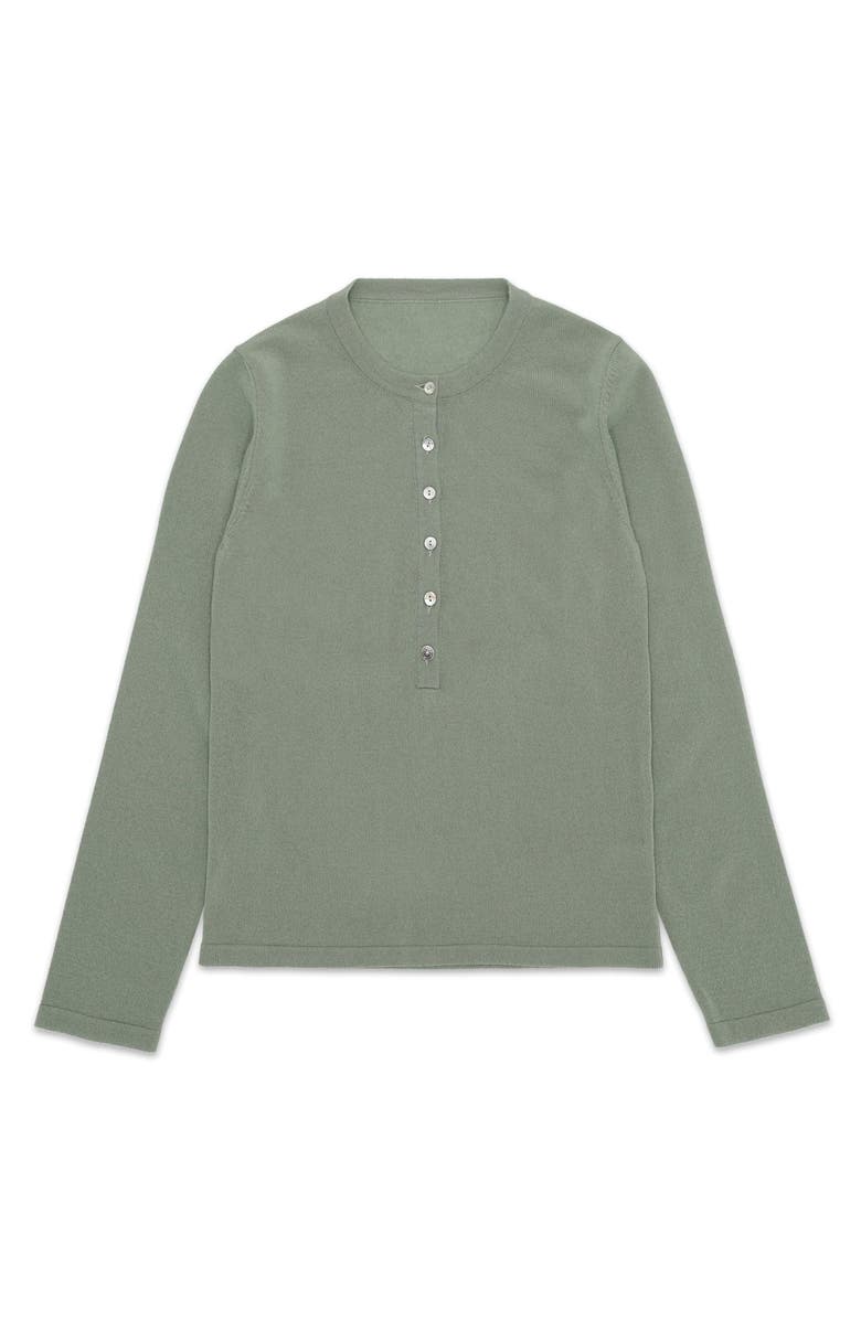Fortela Lou Cashmere Henley Knit, Main, color, Green