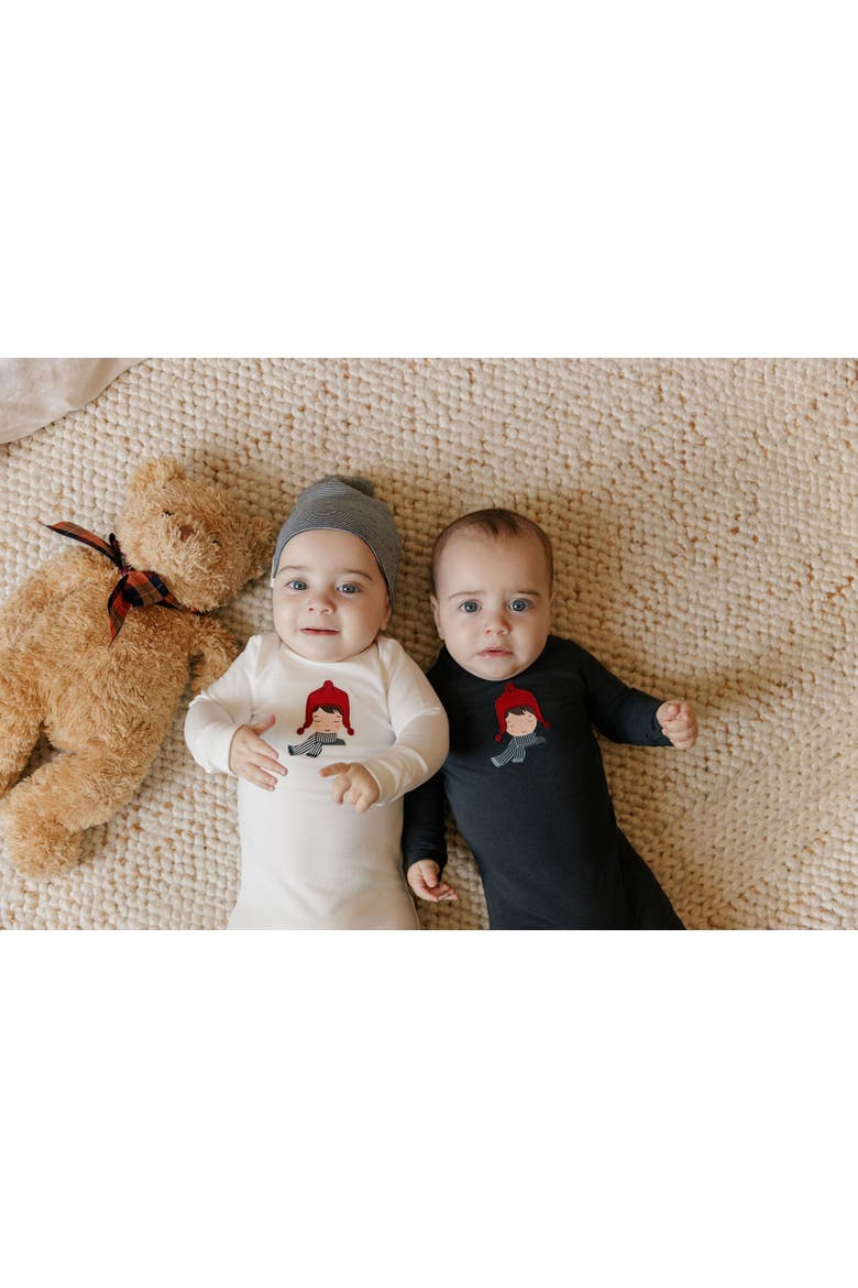 French Terry Autumn Kids Collection - Footie, Alternate, color, Navy