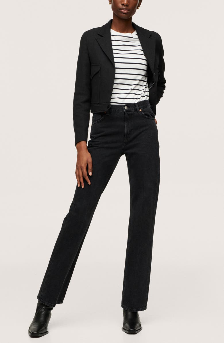 MANGO High Waist Straight Leg Jeans, Alternate, color,