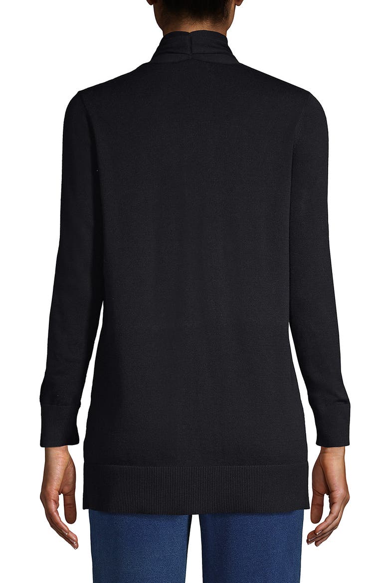 Long Sleeve Open Long Cardigan Sweater, Alternate, color, Black
