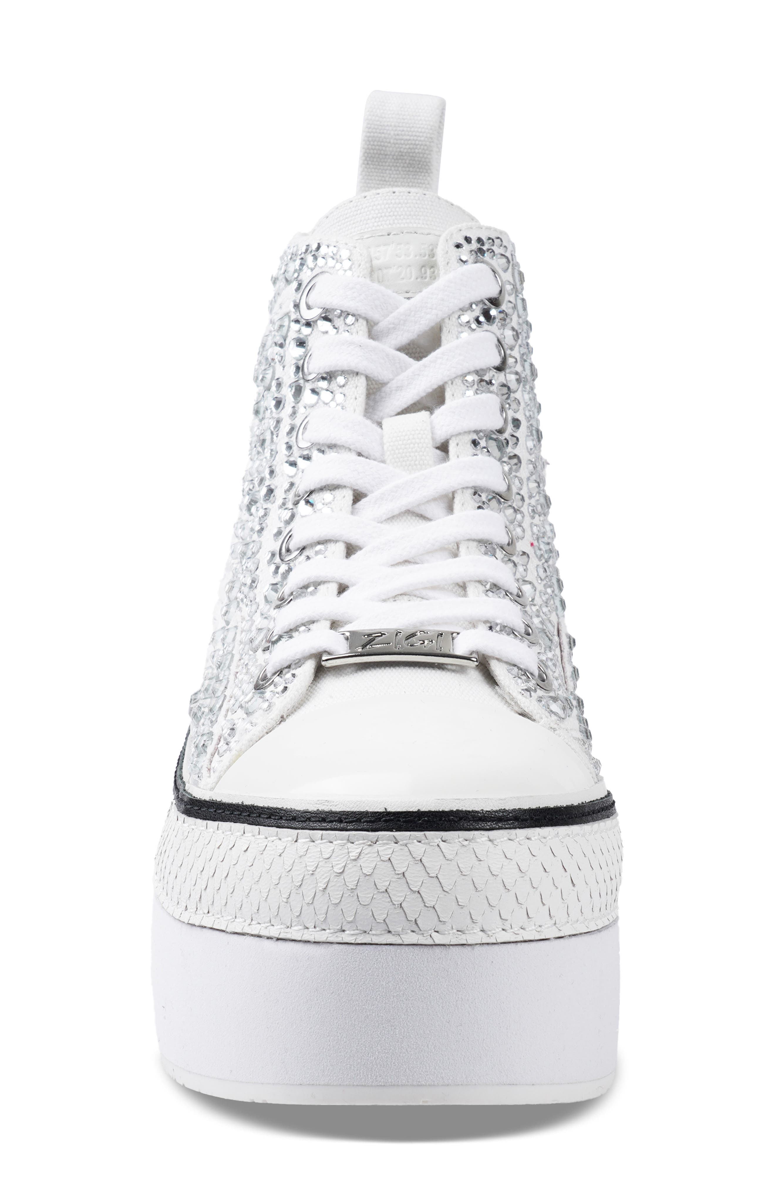 ZIGI Carmensa-2 Embellished Platform High Top Sneaker, Alternate, color, Silver