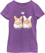 Lost Gods Girls' Corgi Duo Graphic T-Shirt