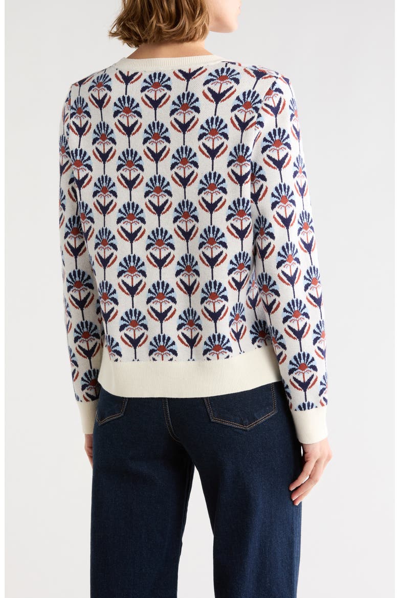 Floral Jacquard Crewneck Sweater, Alternate, color, RUSTIC CLAY FLORAL